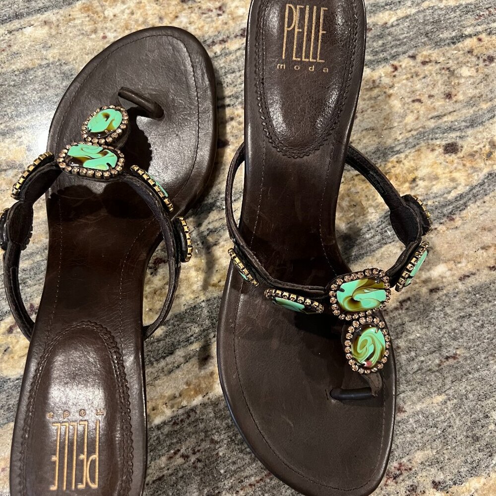 Pelle Moda Turquoise Enhanced Sandle Size 11 M
